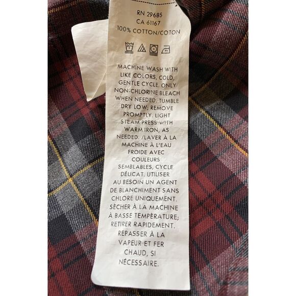 Pendleton Men's XL Bridgeport Shirt Red Plaid Button Down Cotton - C72 - Picture 6 of 6